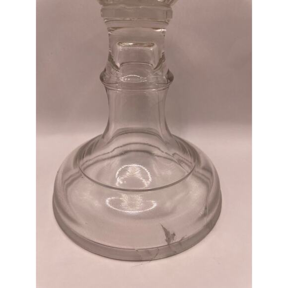 Vintage Lamp Light Farms Oil Kerosene Lamp Footed Clear Glass 18" Tall - Picture 7 of 13